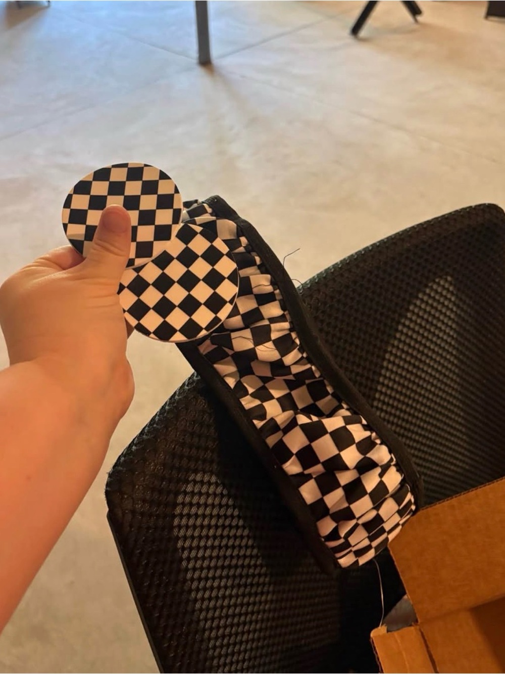 Black & White Checkered steering wheel cover and coasted